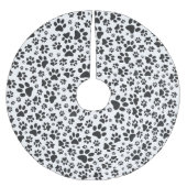 Dog Paws Black and White Polka Dot Kerstboom Rok (Voorkant)