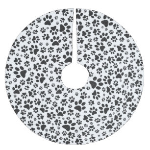 Dog Paws Black and White Polka Dot Kerstboom Rok