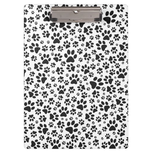 Dog Paws Black and White Polka Dot Klembord (Voorkant)