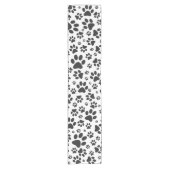 Dog Paws Black and White Polka Dot Korte Tafelloper (Voorkant)