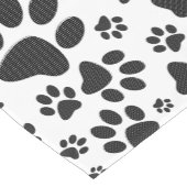 Dog Paws Black and White Polka Dot Korte Tafelloper (Hoek)