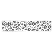 Dog Paws Black and White Polka Dot Korte Tafelloper (Horizontaal)