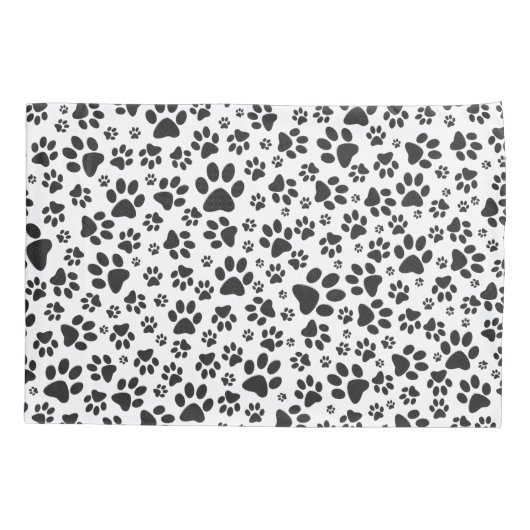 Dog Paws Black and White Polka Dot Kussensloop (Achterkant)