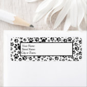 Dog Paws Black and White Polka Dot Label (Insitu)