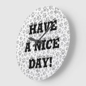 Dog Paws Black and White Polka Dot Large Clock Grote Klok (Hoek)