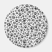 Dog Paws Black and White Polka Dot Magneet (Voorkant)
