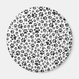 Dog Paws Black and White Polka Dot Magneet