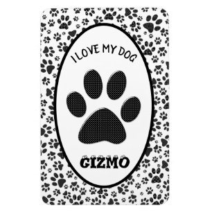 Dog Paws Black and White Polka Dot Magnet Magneet
