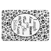 Dog Paws Black and White Polka Dot Magnet Magneet (Horizontaal)