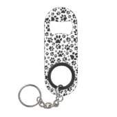 Dog Paws Black and White Polka Dot Mini Flessenopener (Voorkant)
