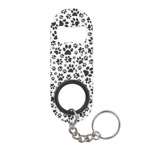 Dog Paws Black and White Polka Dot Mini Flessenopener (Achterkant)