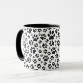 Dog Paws Black and White Polka Dot Mok (Voorkant links)