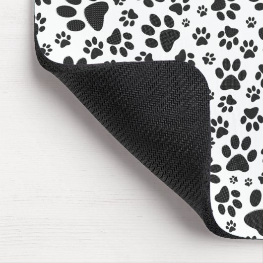 Dog Paws Black and White Polka Dot Muismat (Hoek)