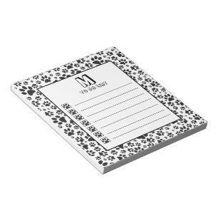 Dog Paws Black and White Polka Dot Notitieblok