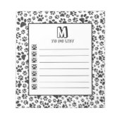 Dog Paws Black and White Polka Dot Notitieblok (Voorkant)