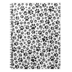 Dog Paws Black and White Polka Dot Notitieboek