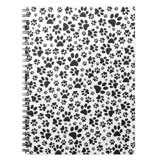 Dog Paws Black and White Polka Dot Notitieboek (Voorkant)