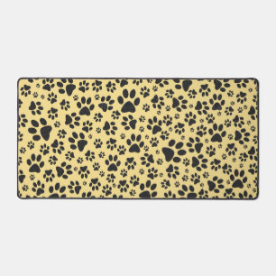 Dog Paws Black and White Polka Dot on butter room Bureaumat