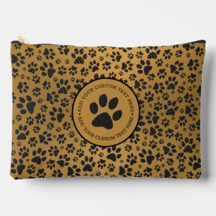 Dog Paws Black and White Polka Dot on metal gold Etui