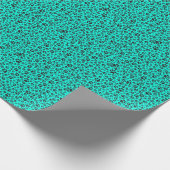 Dog Paws Black and White Polka Dot on vivid cyan Cadeaupapier (Hoek)