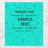 Dog Paws Black and White Polka Dot on vivid cyan Wijn Etiket (Enkel label)