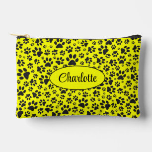 Dog Paws Black and White Polka Dot on yellow Etui