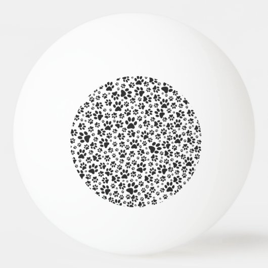 Dog Paws Black and White Polka Dot Pingpongbal (Voorkant)