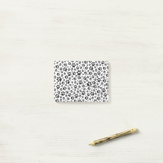 Dog Paws Black and White Polka Dot Post-it® Notes (Op bureau)