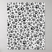 Dog Paws Black and White Polka Dot Poster (Voorkant)