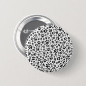 Dog Paws Black and White Polka Dot Ronde Button 5,7 Cm (Voorkant /achterkant)