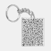 Dog Paws Black and White Polka Dot Sleutelhanger (Voorkant Links)