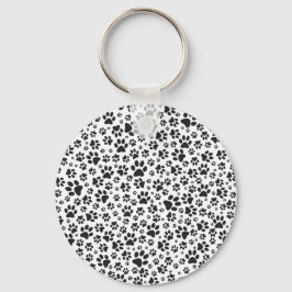 Dog Paws Black and White Polka Dot Sleutelhanger