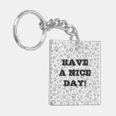 Dog Paws Black and White Polka Dot Sleutelhanger (Voorkant Links)