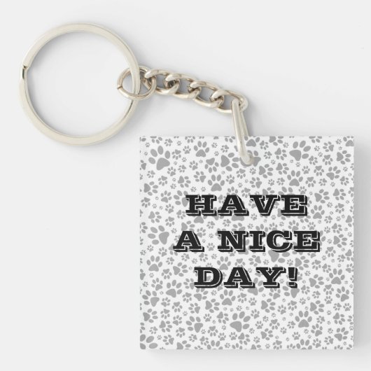 Dog Paws Black and White Polka Dot Sleutelhanger (Voorkant)