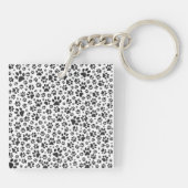 Dog Paws Black and White Polka Dot Sleutelhanger (Achterkant)