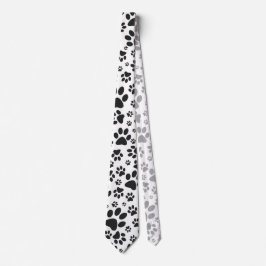 Dog Paws Black and White Polka Dot Stropdas