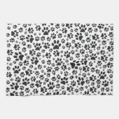 Dog Paws Black and White Polka Dot Theedoek (Horizontaal)