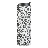Dog Paws Black and White Polka Dot Thermosbeker (Gedraaid links)