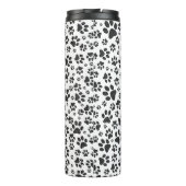 Dog Paws Black and White Polka Dot Thermosbeker (Achterkant)