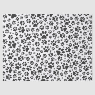 Dog Paws Black and White Polka Dot Tissuepapier