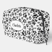 Dog Paws Black and White Polka Dot Toilettasje (Rechterhoek)