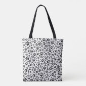Dog Paws Black and White Polka Dot Tote Bag (Achterkant)