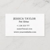 Dog Paws Black and White Polka Dot Visitekaartje (Achterkant)