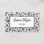 Dog Paws Black and White Polka Dot Visitekaartje (Voorkant)