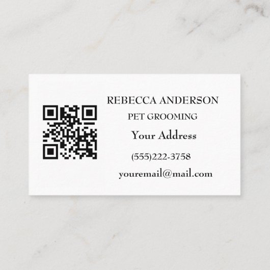 Dog Paws Black and White Polka Dot Visitekaartje (Achterkant)