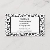 Dog Paws Black and White Polka Dot Visitekaartje (Achterkant)