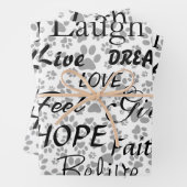 Dog Paws Black and White Polka Dot Wrapping Paper (In situ)