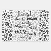 Dog Paws Black and White Polka Dot Wrapping Paper (Voorkant)