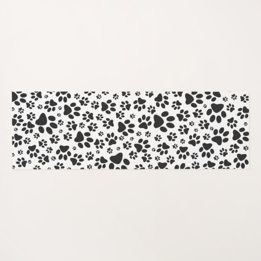 Dog Paws Black and White Polka Dot Yogamat (Achterkant (horizontaal))
