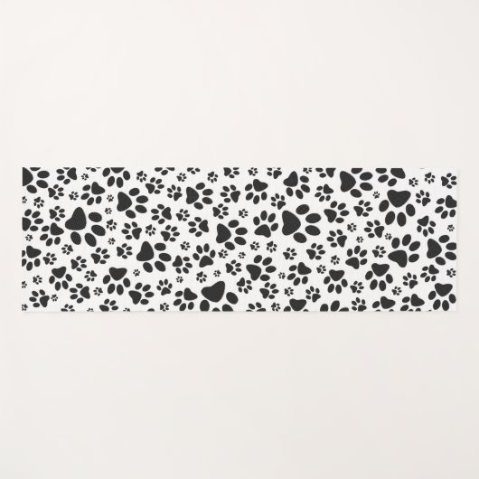 Dog Paws Black and White Polka Dot Yogamat (Voorkant (horizontaal))